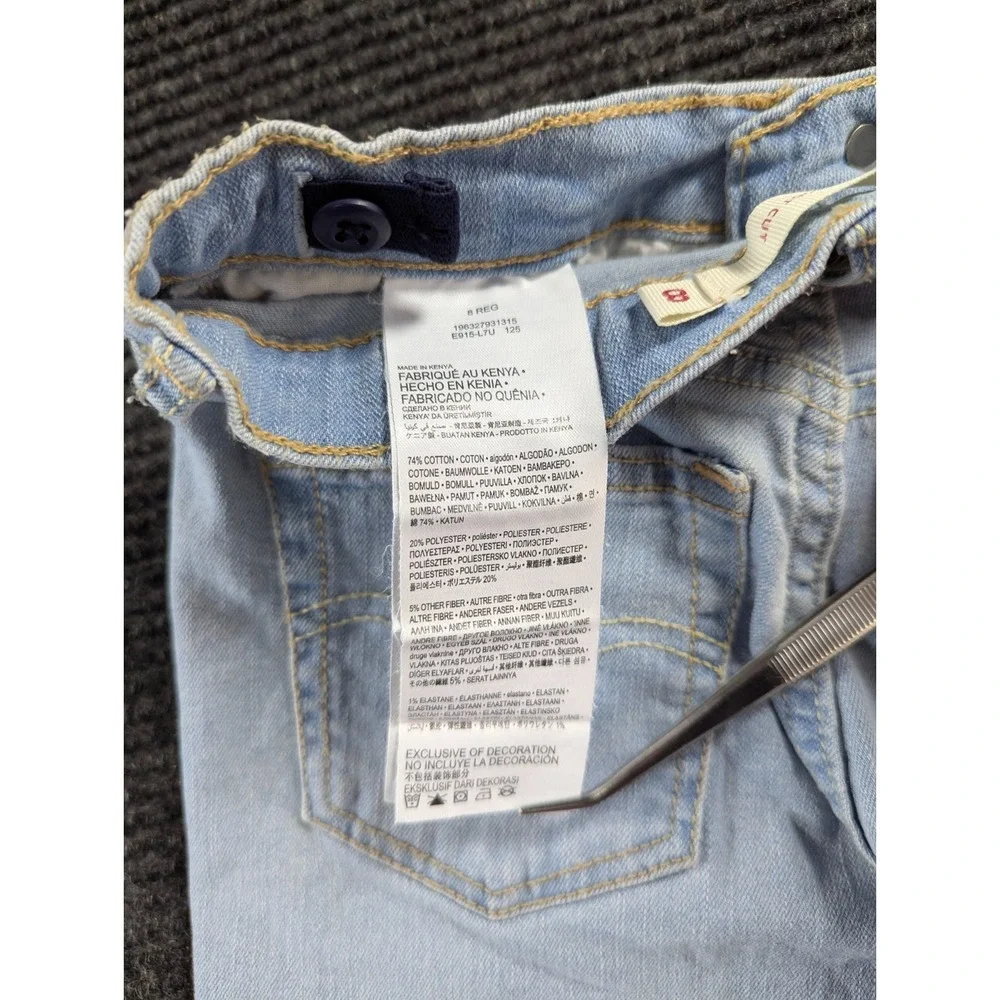 Levis Jeans Boys 8 Blue Denim Light Wash Distressed 5 Pocket Classic Bootcut